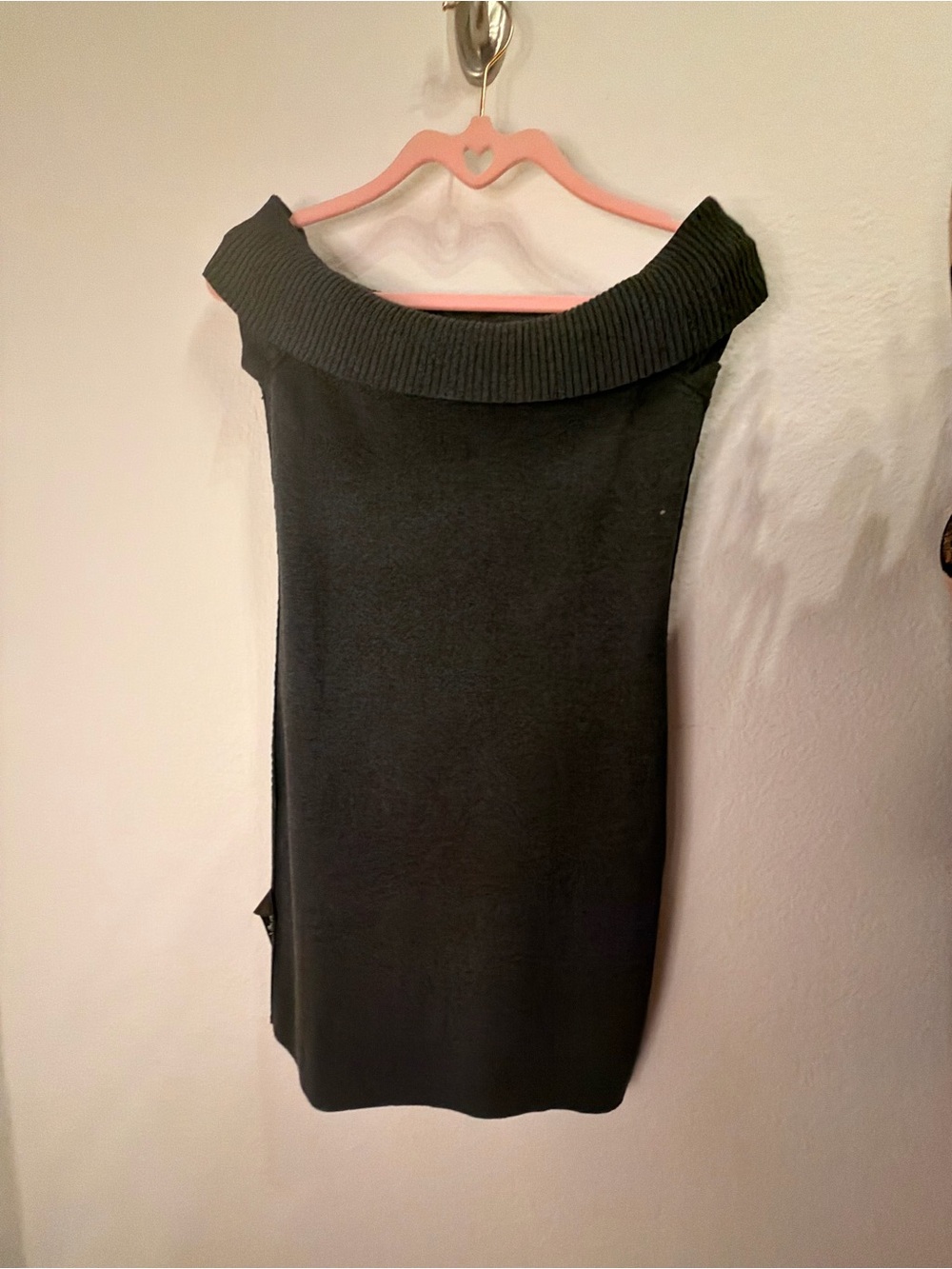 Aritzia Off-the-Shoulder Black Knit Mini Dress